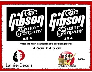 The Gibson Guitar Company Guitar Decal 103w